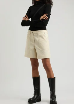 Stretch-cotton twill shorts