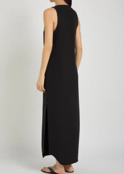 Stretch-crepe maxi dress
