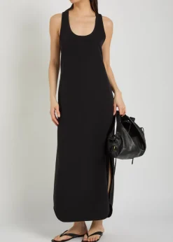 Stretch-crepe maxi dress