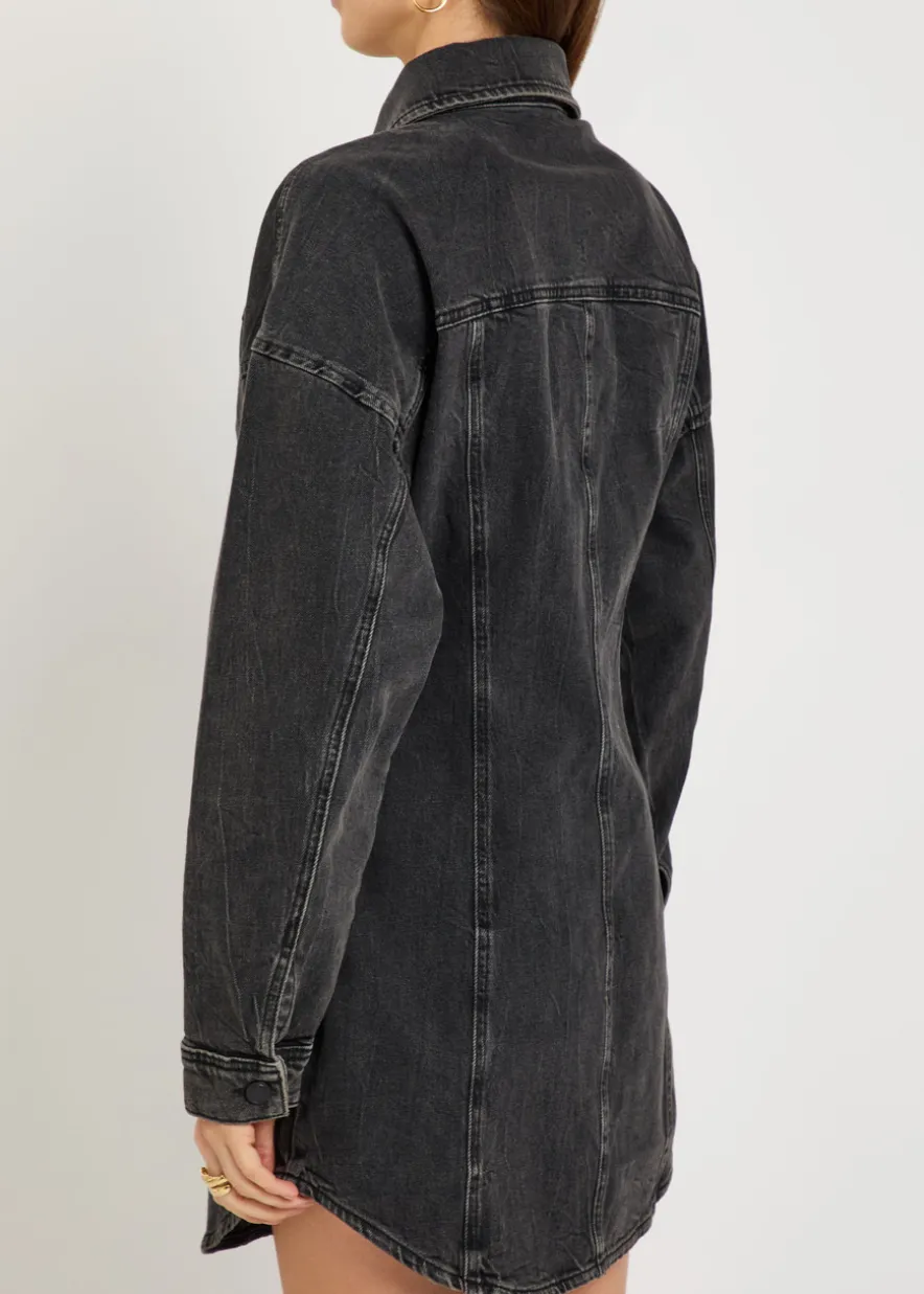 Stretch-denim mini dress