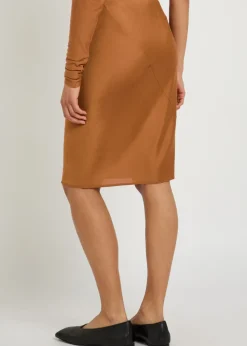 Stretch-jersey knee-length skirt
