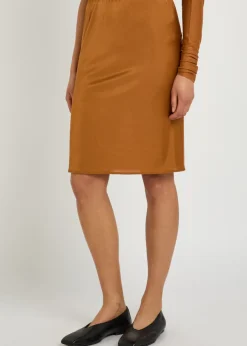 Stretch-jersey knee-length skirt