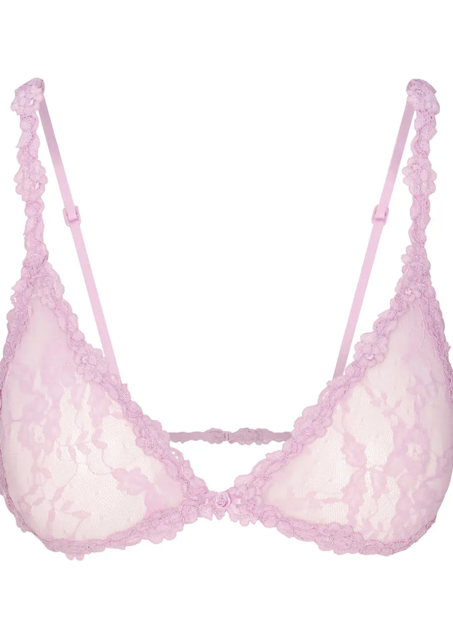 Stretch-lace triangle bralette