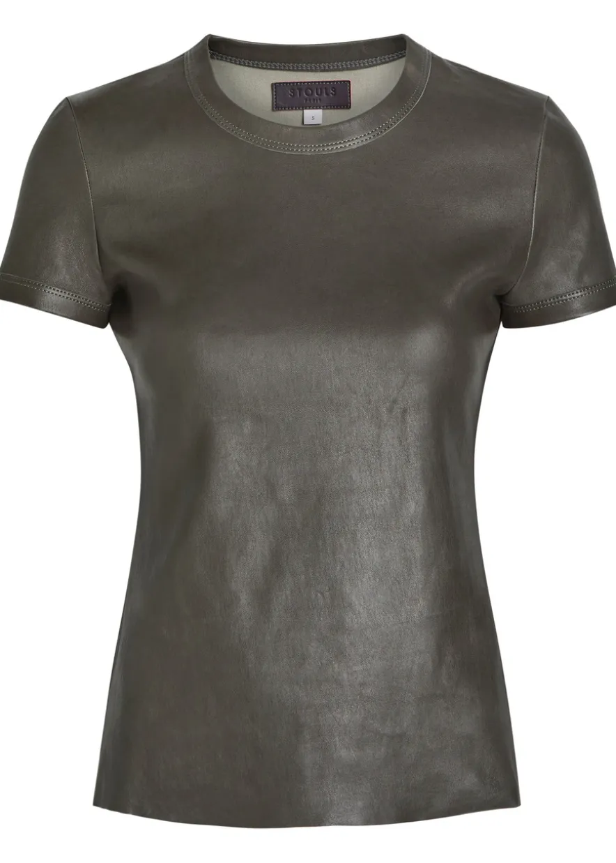 05 stretch-leather T-shirt