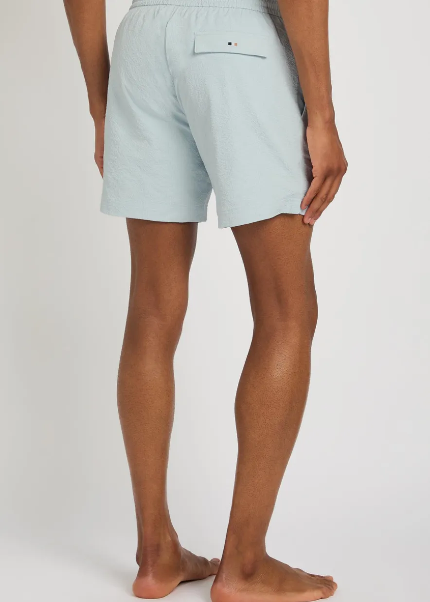 Stretch-seersucker swim shorts