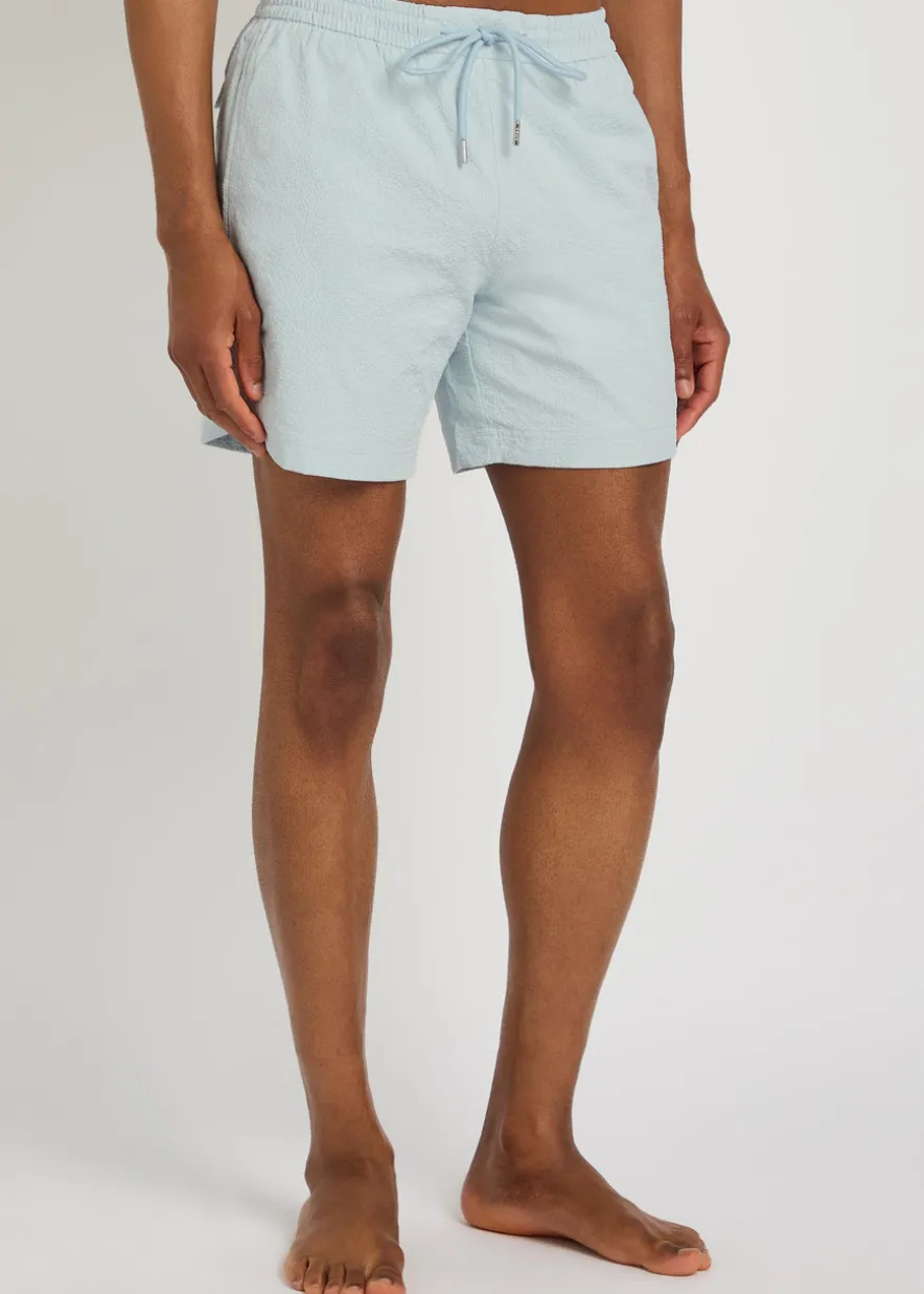 Stretch-seersucker swim shorts