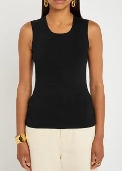Stretch-silk knit tank