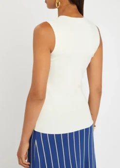Stretch-silk knit tank