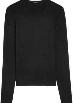 Stretch-silk knit top