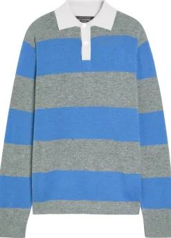 Striped cashmere rugby top