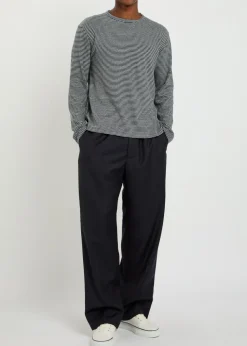 Striped cotton and linen-blend T-shirt
