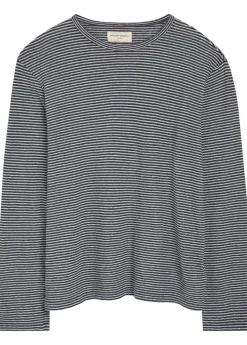 Striped cotton and linen-blend T-shirt