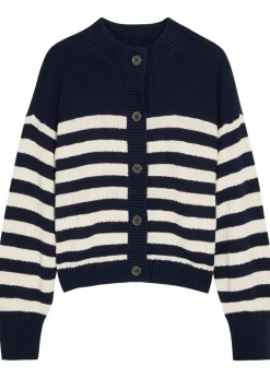 Striped cotton cardigan