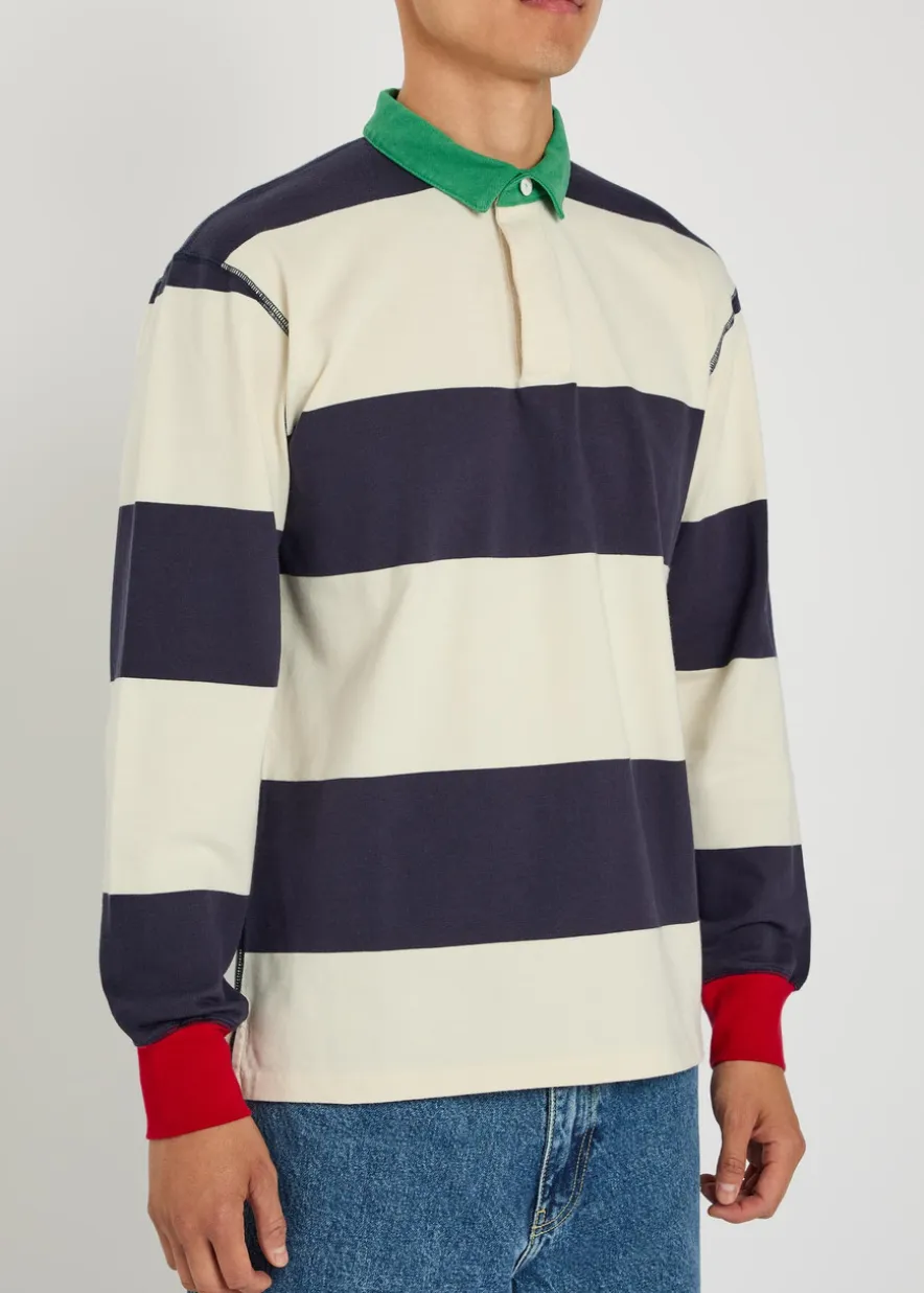 Striped cotton polo rugby top