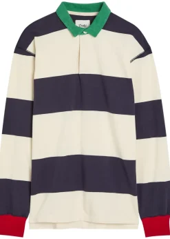 Striped cotton polo rugby top