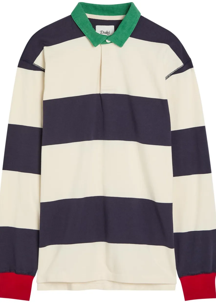 Striped cotton polo rugby top