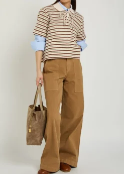 Striped cotton polo shirt