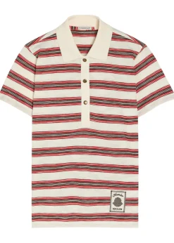 Striped cotton polo shirt