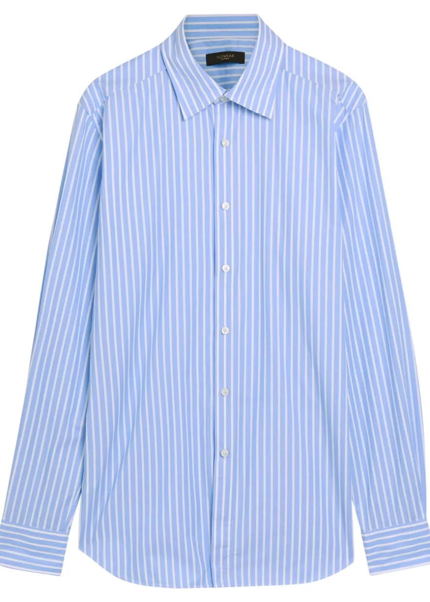 Striped cotton-poplin shirt