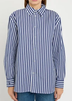 Striped cotton-poplin shirt