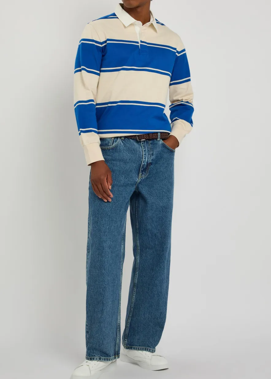 Striped cotton rugby shirt