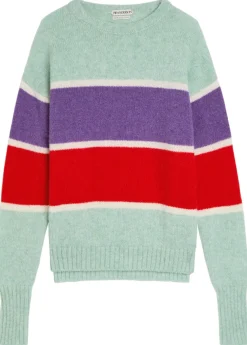 Striped crew-neck wool jumper