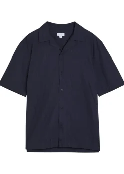 Striped embroidered cotton shirt