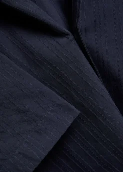 Striped embroidered cotton shirt