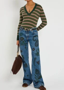 Striped knit jumper