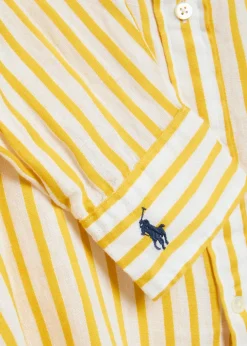 Striped linen and cotton-blend shirt
