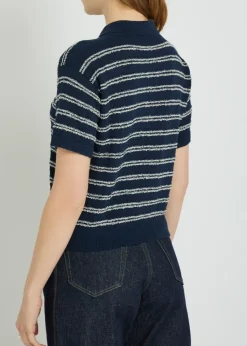 Striped logo terry polo shirt