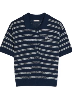 Striped logo terry polo shirt