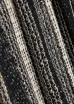 Striped open-knit kaftan cover-up