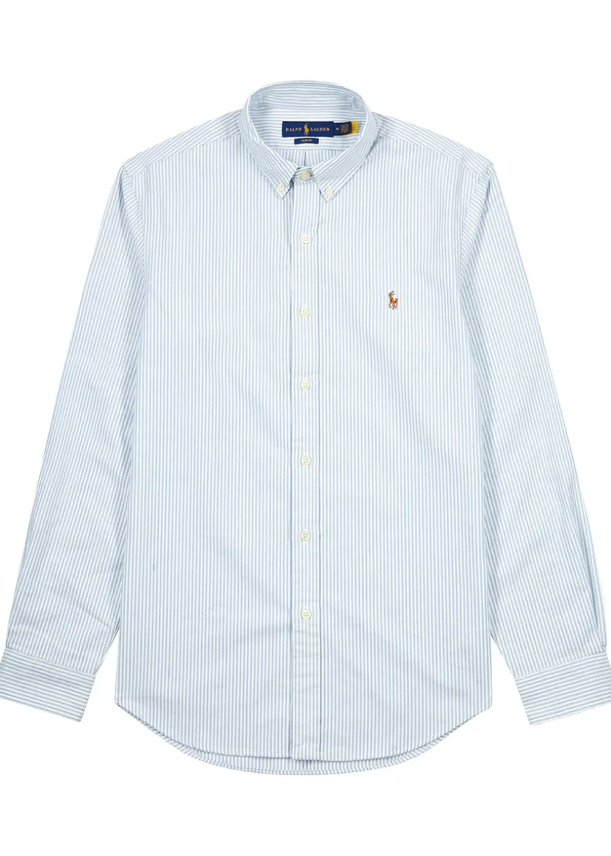 Striped piqué cotton Oxford shirt