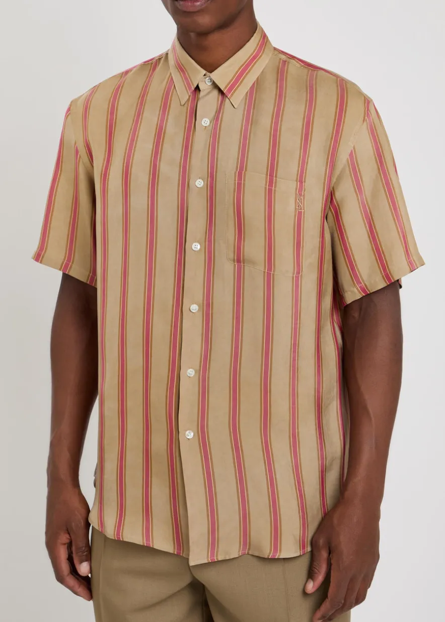 Striped satin-twill shirt