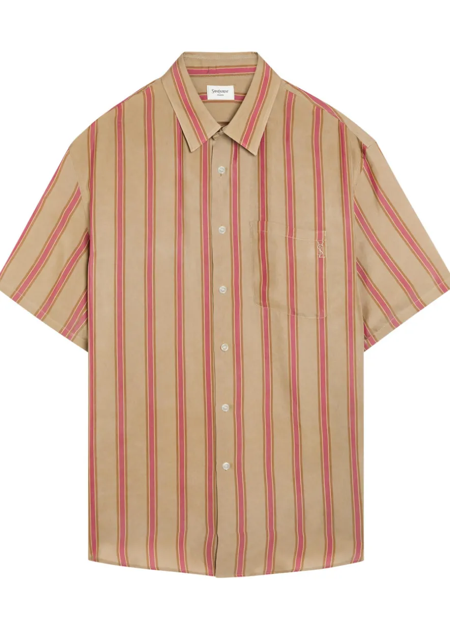 Striped satin-twill shirt