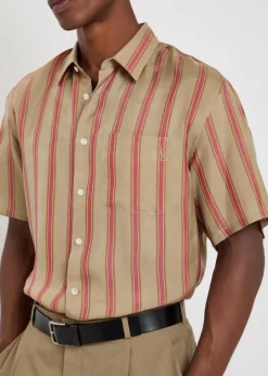 Striped satin-twill shirt