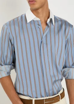 Striped silk shirt