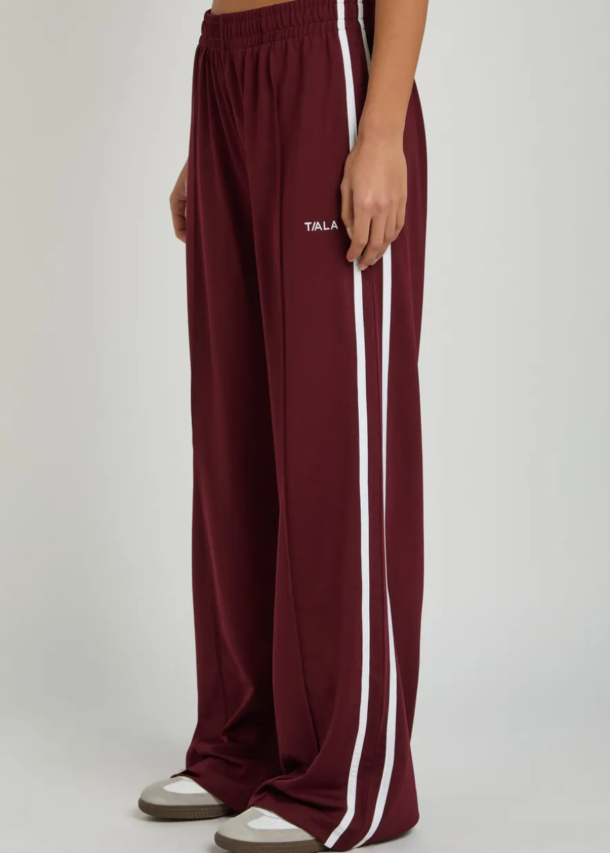 Striped straight-leg jersey sweatpants