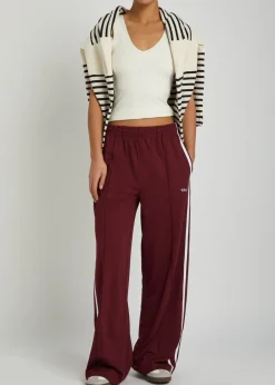 Striped straight-leg jersey sweatpants