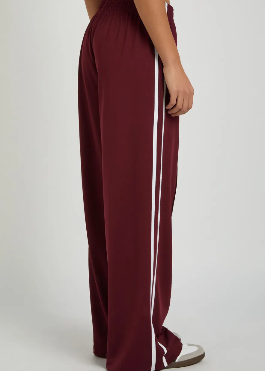 Striped straight-leg jersey sweatpants