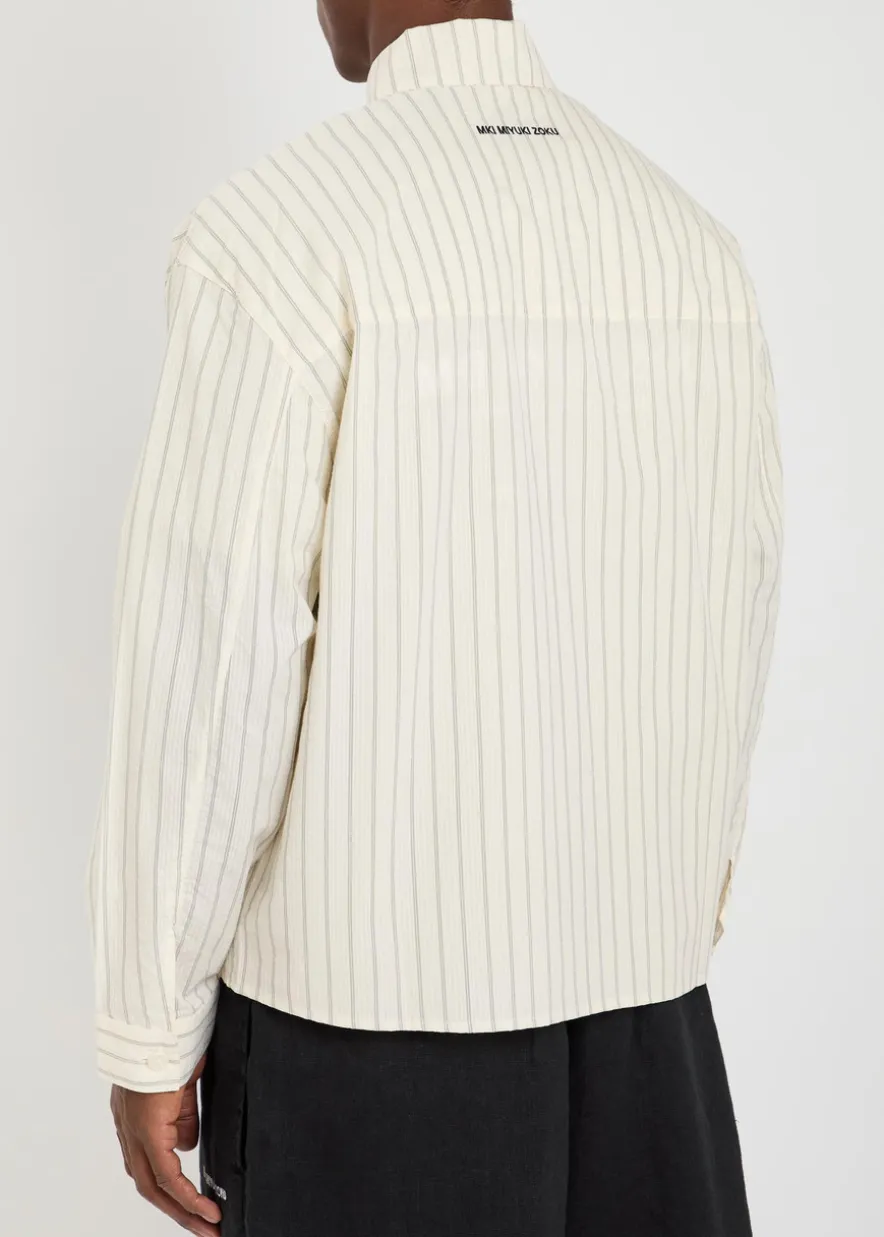 Striped textured cotton shirt