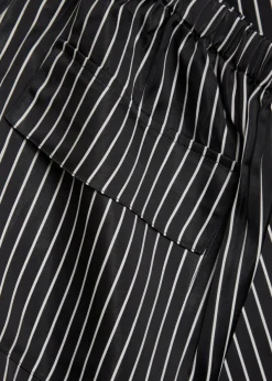 Striped wide-leg satin trousers