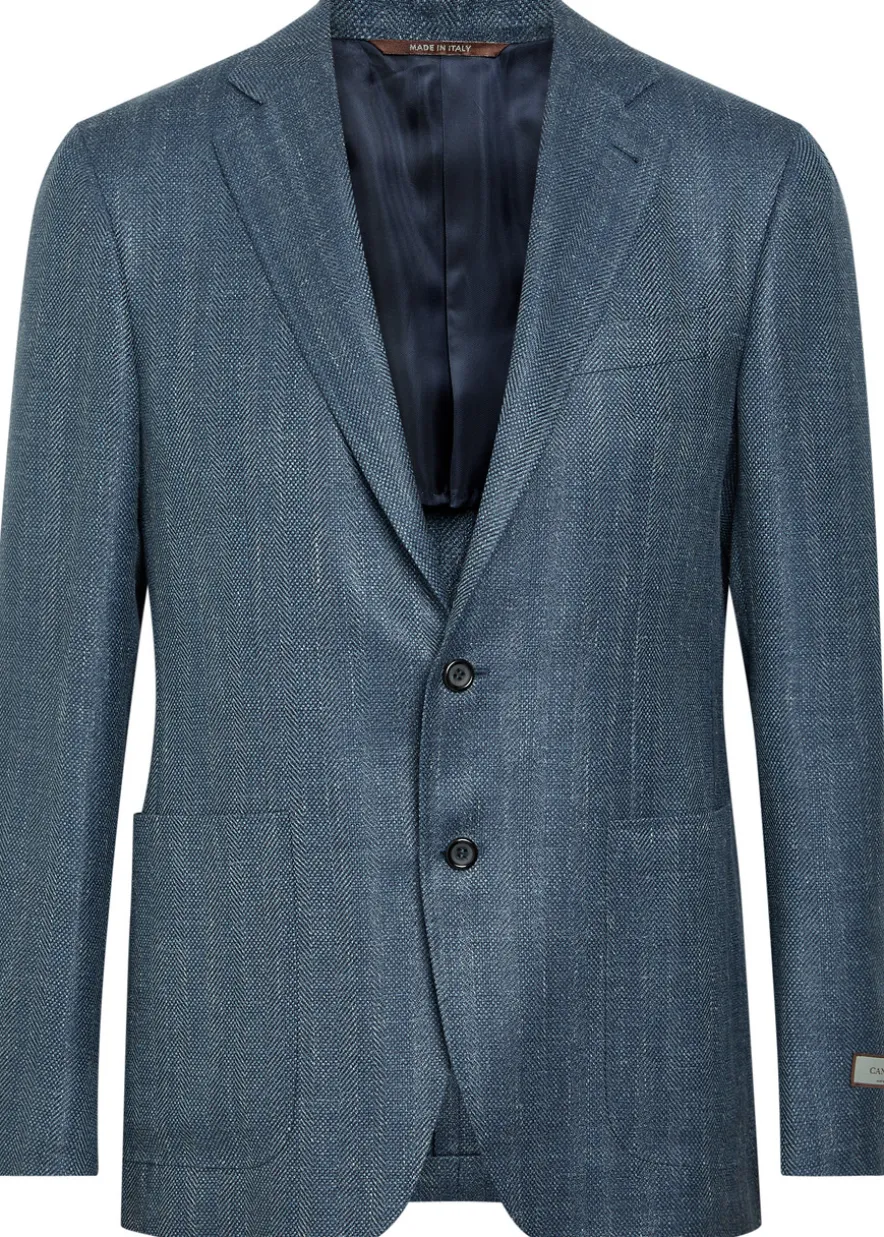 Striped wool and silk-blend blazer