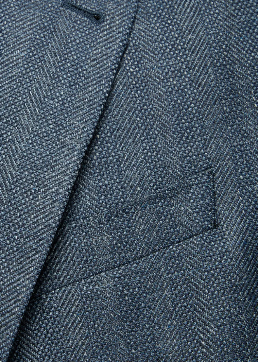 Striped wool and silk-blend blazer