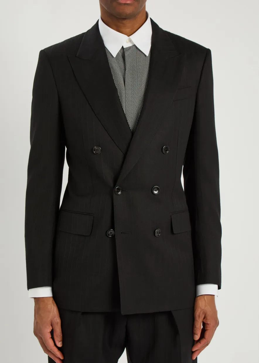 Striped wool blazer