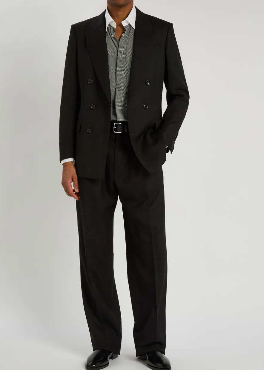 Striped wool blazer