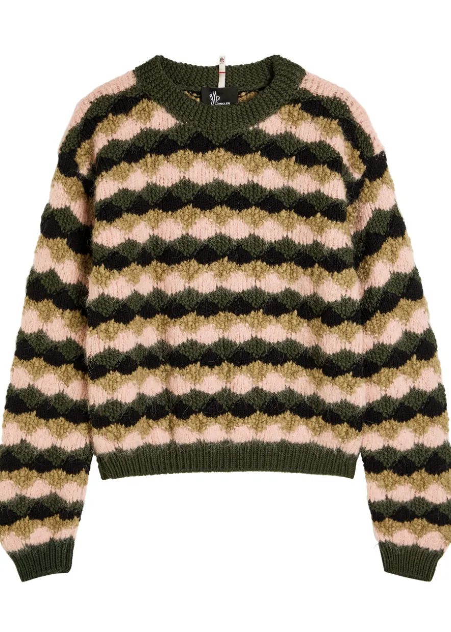 Striped wool-blend jumper