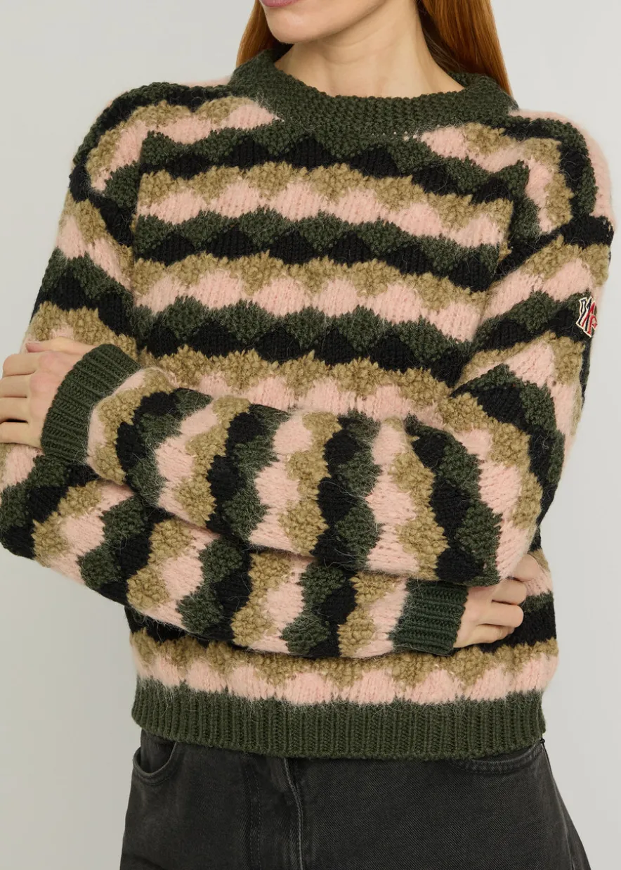 Striped wool-blend jumper
