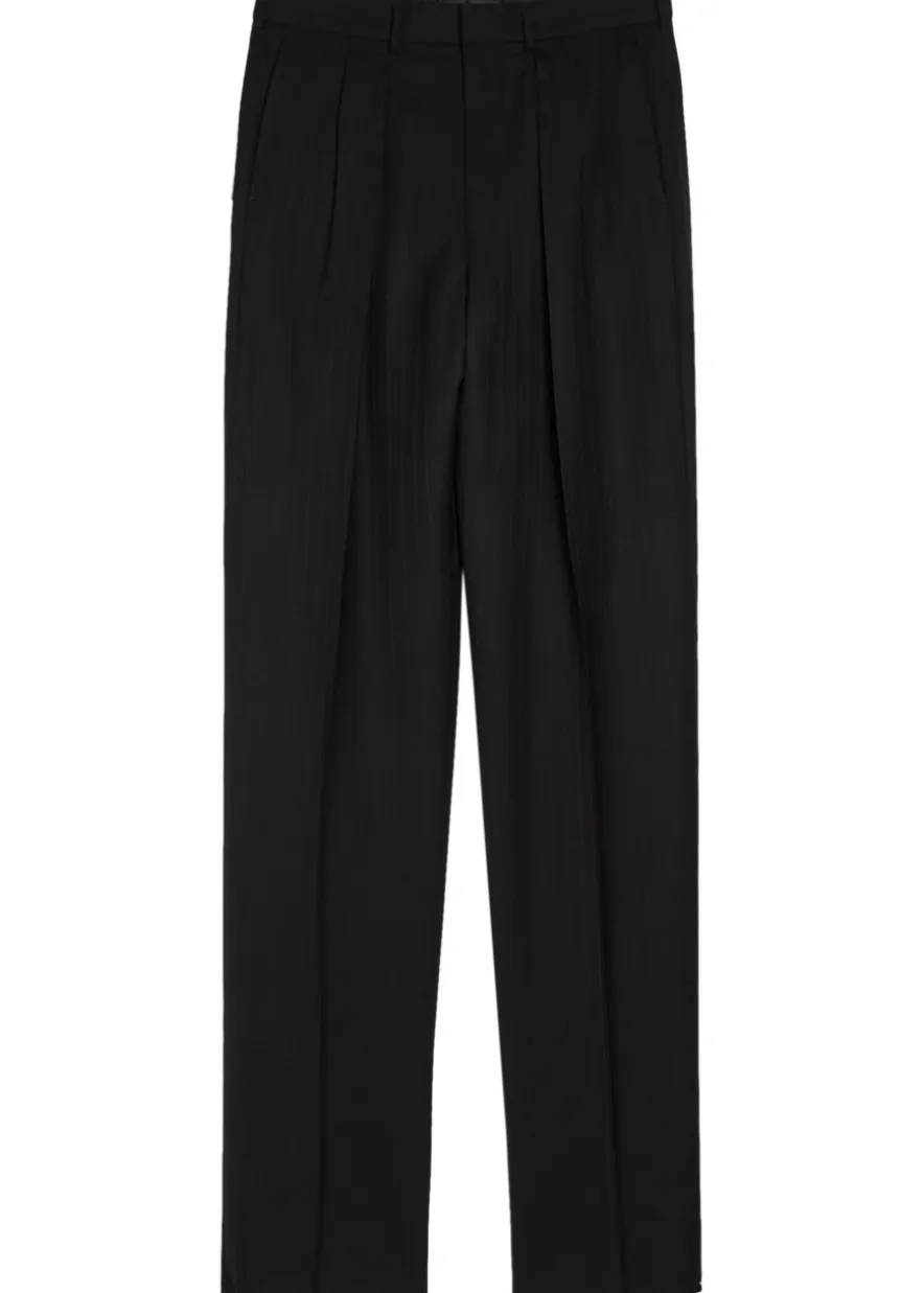 Striped wool trousers
